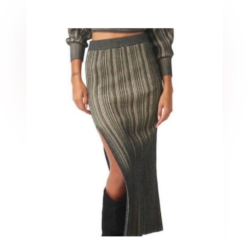 Misa Los Angeles Gloria Skirt Size Small in black and taupe